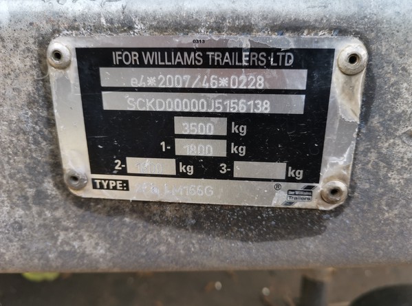 Secondhand Ifor Williams Flatbed Trailer 16ft (4.87m) Twin Axle 3500kg Gross Weight