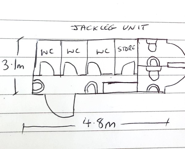 Jack leg toilet block plan