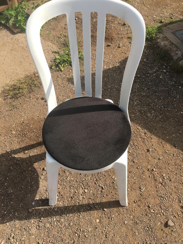 Black Round Plastic Bistro Chair Seat Pads
