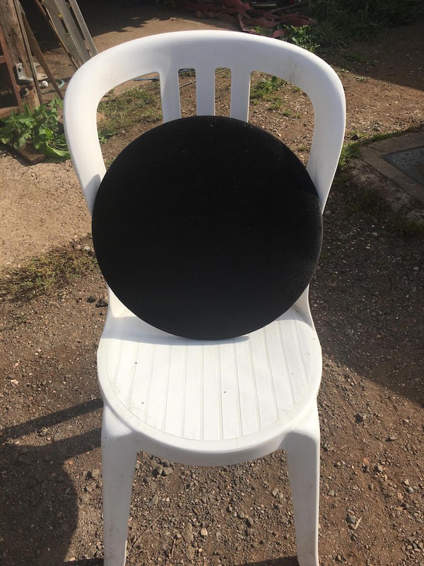 Black Round Resin Bistro Chair Seat Pads