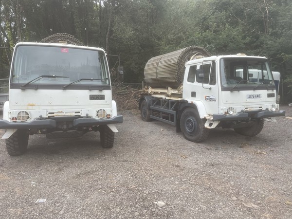 Pair of DAF Army lorries 4x4 temporary roadway