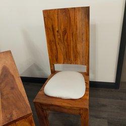 Secondhand Solid Wood Quality Dining Chairs with Seat Pads and Covers For Sale