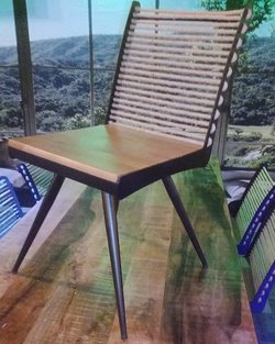 Secondhand Unique Rope Wood and Metal Chairs For Sale
