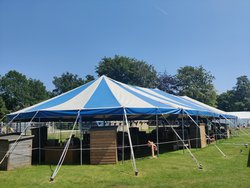 37' x 85' Blue and White Big Top