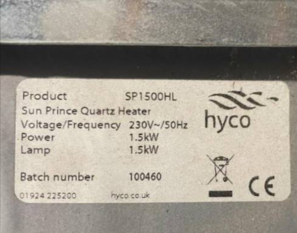 hyco SP1500HL heater for sale