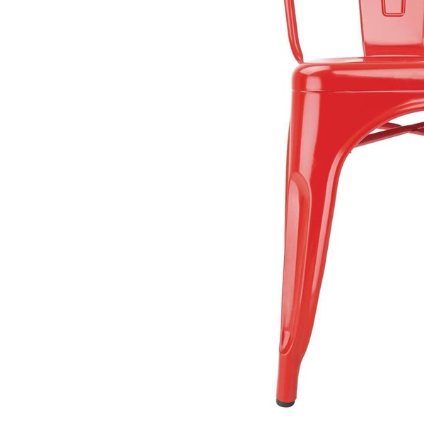 Nisbets Red Tolix Chairs Stackable Bistro