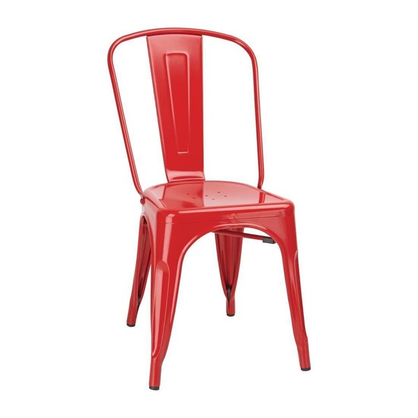 Nisbets Red Tolix Chairs Stackable Bistro For Sale