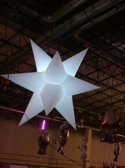 Secondhand Used Giant Inflatable White Star with Colour Changing LED For Sale