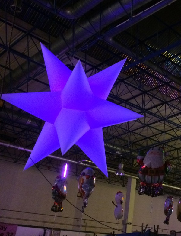 Giant Inflatable White Star with Colour Changing LED For Sale