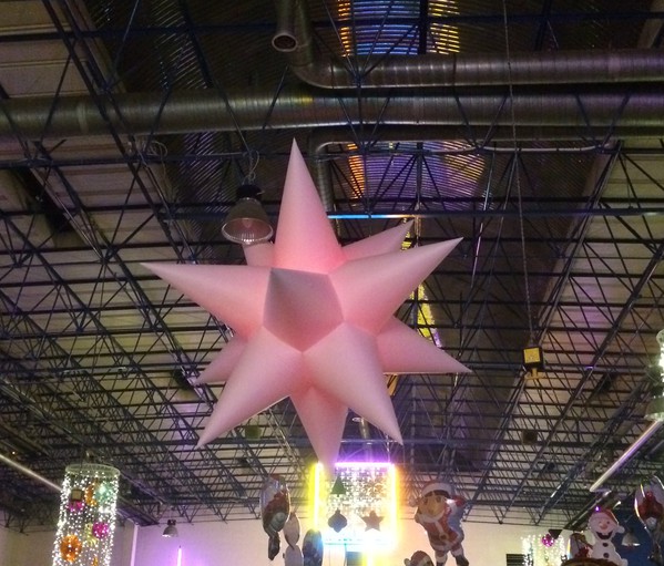 Secondhand Giant Inflatable White Star with Colour Changing LED For Sale