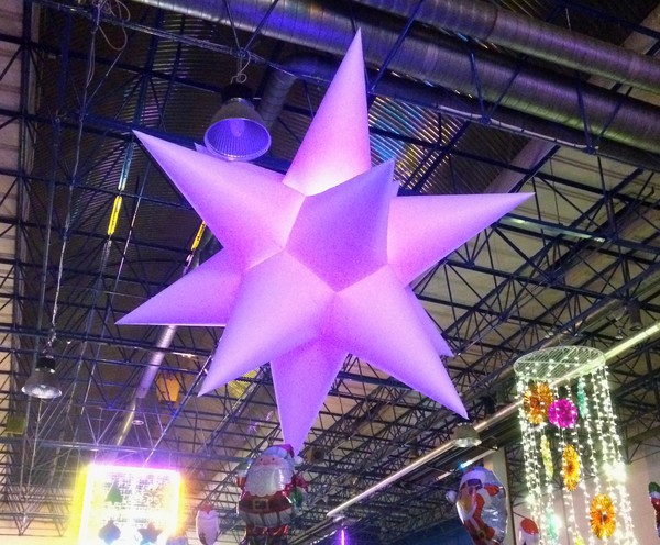 Secondhand Used Giant Inflatable White Star with Colour Changing LED
