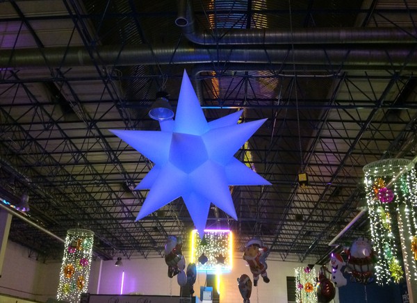 Used Giant Inflatable White Star with Colour Changing LED For Sale