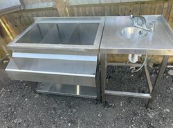 Secondhand Used Large Ice Well and Attached Sink For Sale