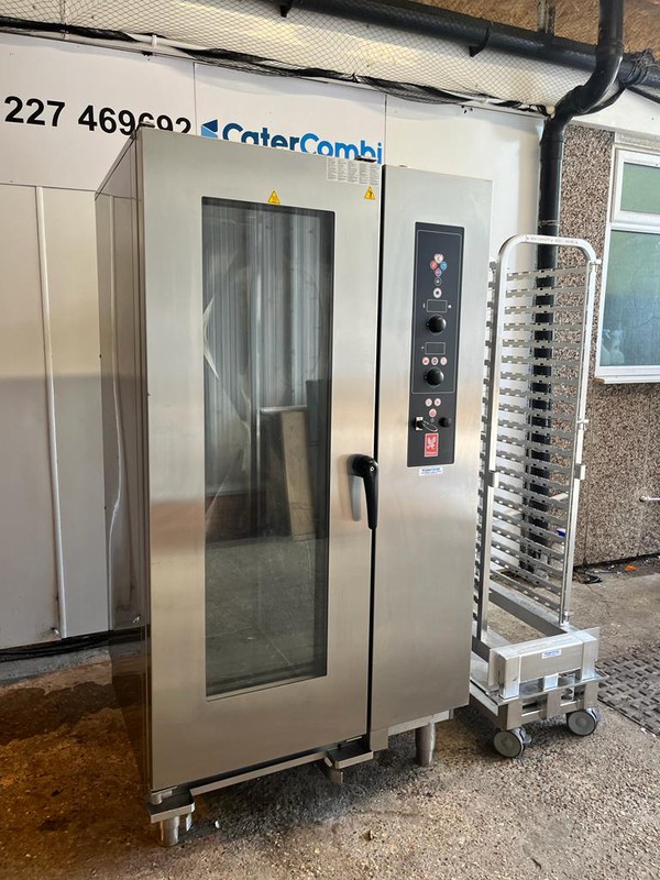 Falcon / Lainox 20 Grid Gas Combi Oven with Trolley  for sale