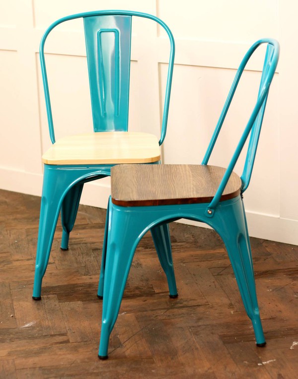 Teal / Light blue Tolix chairs