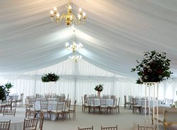 Marquee 12m x 27m with White Pleated Lining