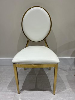 New Louis Chairs With White Seat And Back And Gold Frames
