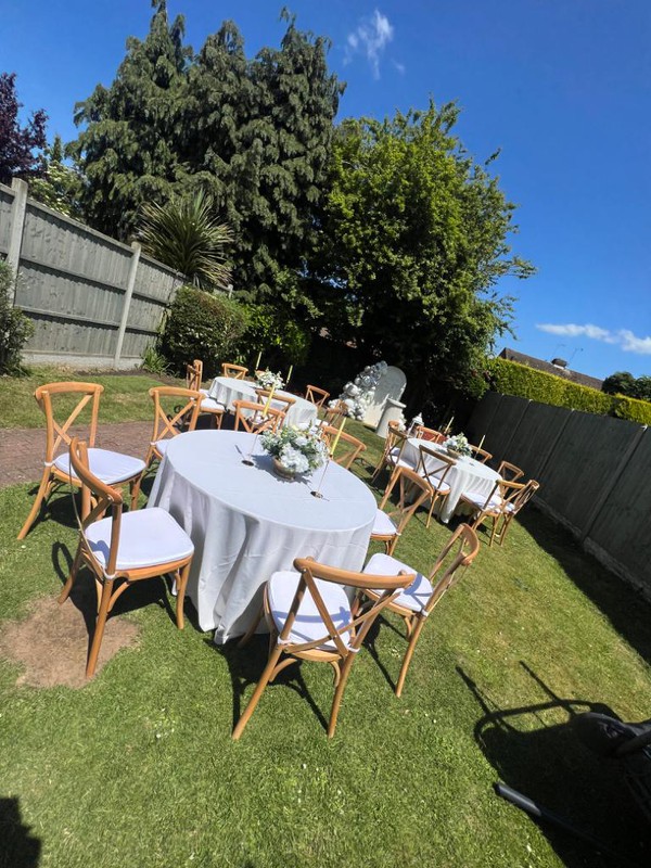 Garden party cross back chairs