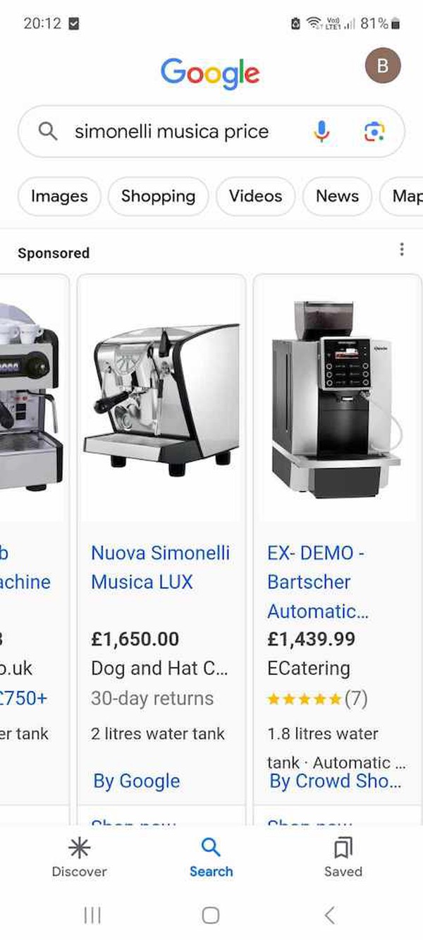 Simonelli Musica Coffee machines for sale