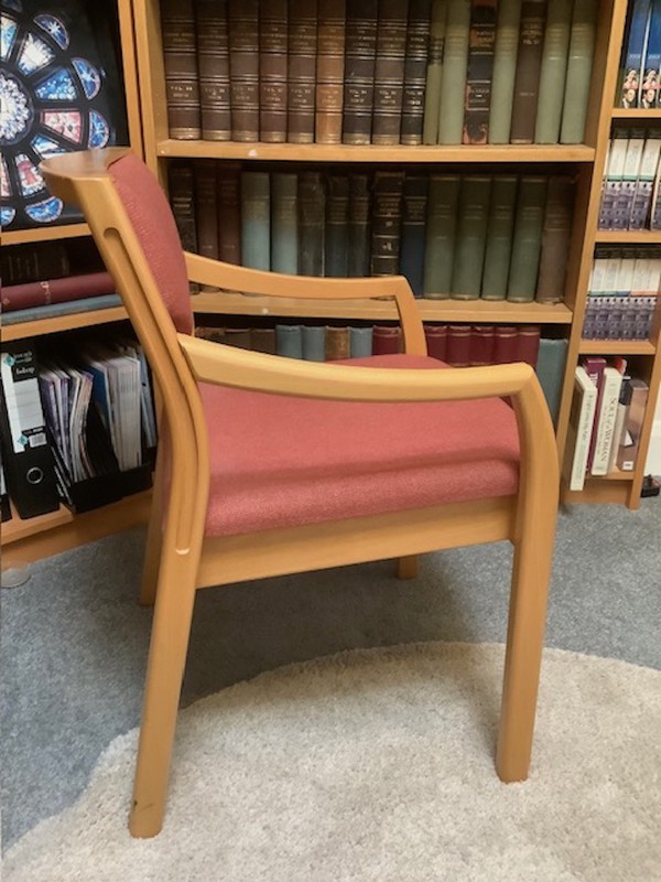 Wide Upholstered Beech Chairs