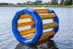Inflatable play-roll, swimming on the water.