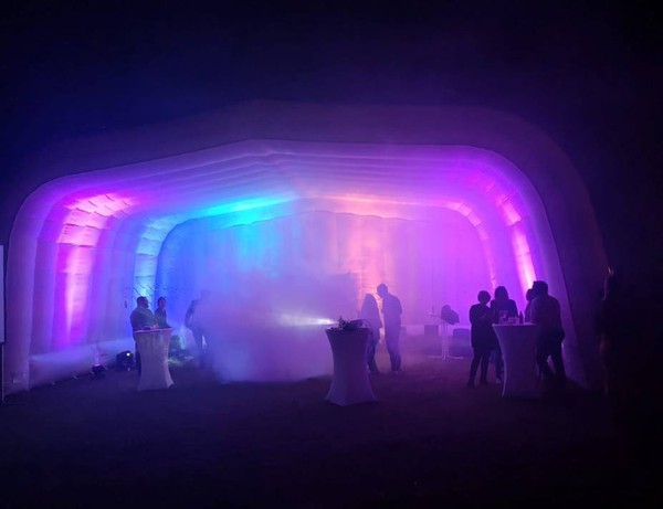 Inflatable marquee at night