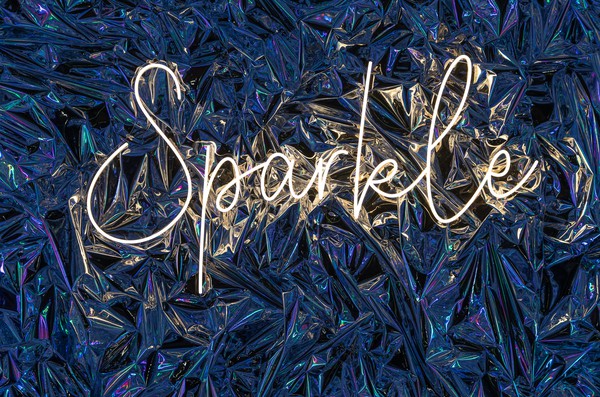 Used 2x 'Glitter' and 'Sparkle' Neon Signs For Sale