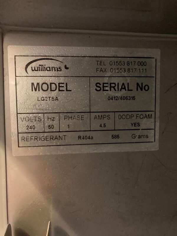 Selling Williams LG2TSA Freezer