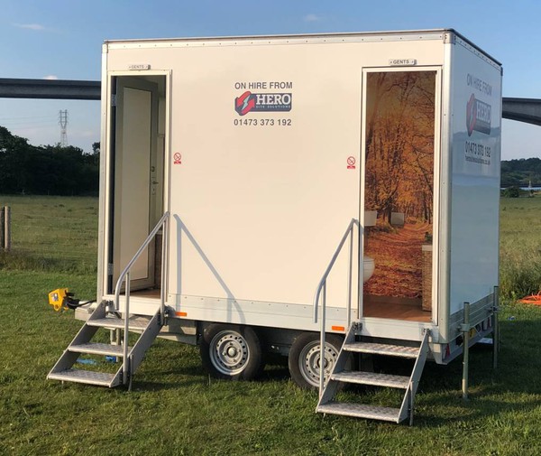 Second hand four bay toilet trailer