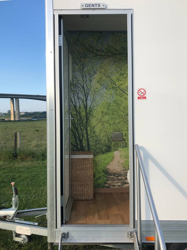 Woodland themed toilet trailer