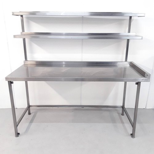 Prep table with shelves above Prep table with shelves above