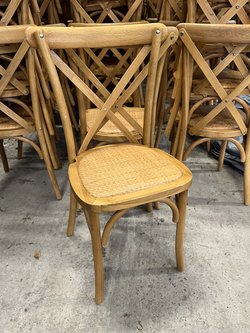 100x Oak Cross Back Chairs
