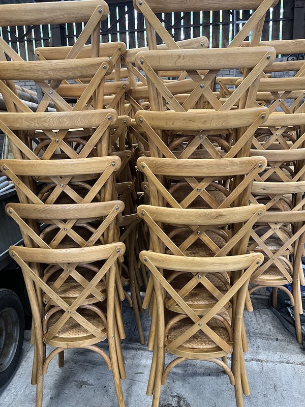 Selling Used Oak Cross Back Chairs