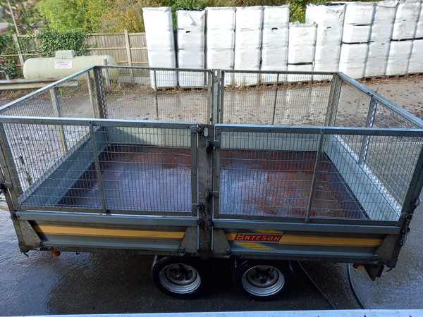 Batson twin axle trailer for sale with caged sides
