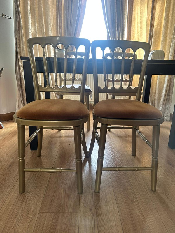 Chivari Resin Chairs with Seat Pads second hand