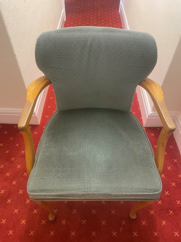 Light Green Upholstered ArmChairs