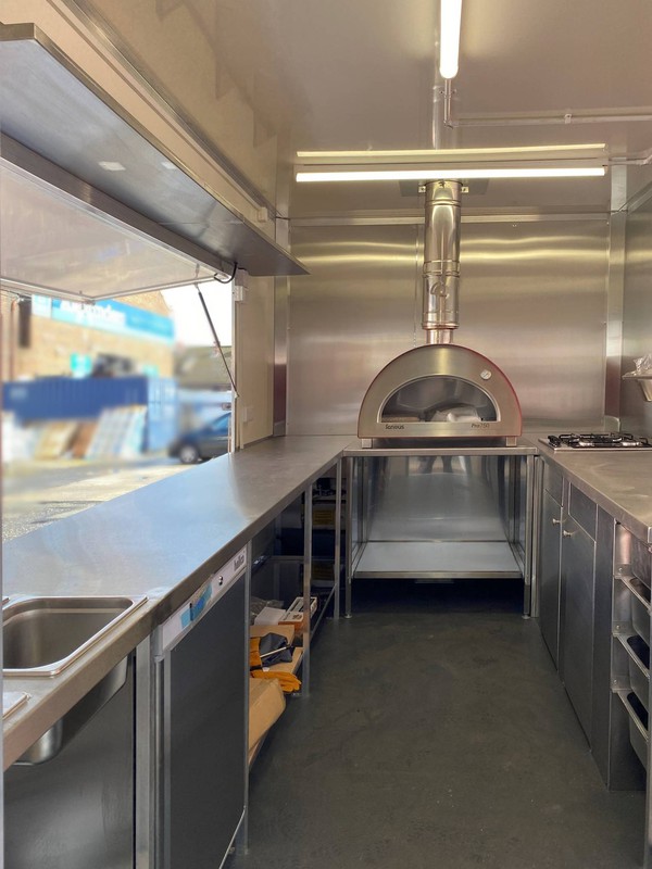 14Ft twin axel Wood fire pizza trailer for sale