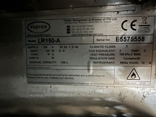 Buy Foster LR150-A Under Counter Freezer 150L