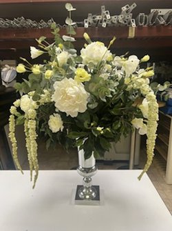 Large Green / White Artificial Flower Arrangements