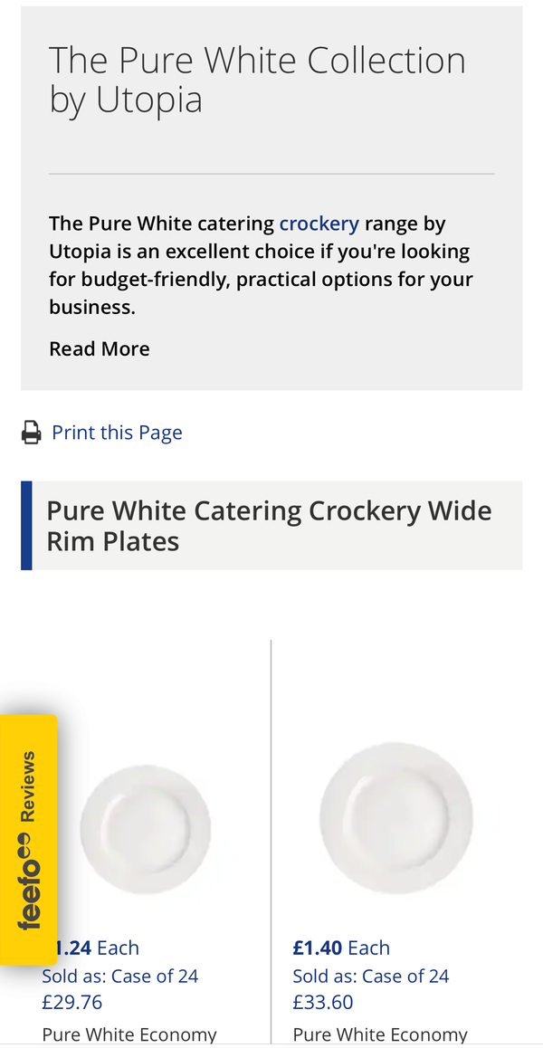 Secondhand Pure White Catering Crockery For Sale