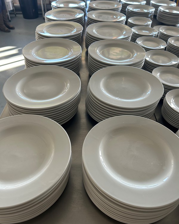 Secondhand Used Pure White Catering Crockery