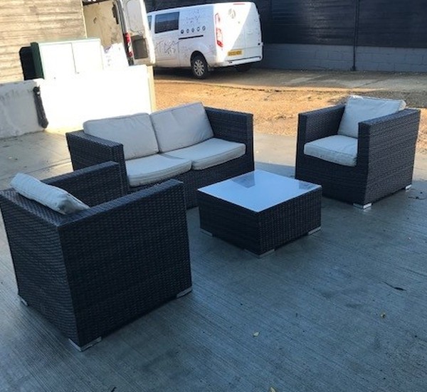 Used Brown Rattan Sofa Sets For Sale