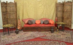 Secondhand Used Moroccan Style Benches Cushions Lanterns and Other Accessories For Sale
