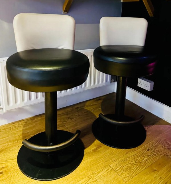 Cream and Black high bar stools