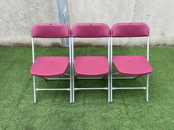 Samsonite chairs - Burgundy / Grey for sale