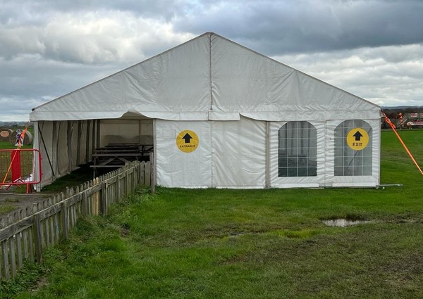 Secondhand Used 9m x 18m Aluminium Framed Marquee For Sale