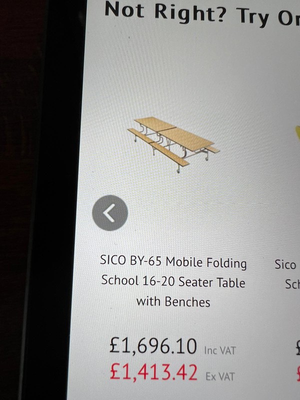SICO BY-65 folding school tables Retail price