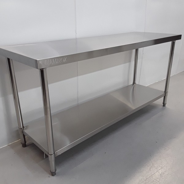 Stainless Steel Table 180cm Wide For Sale