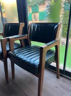 Secondhand Wooden And Leather Chairs