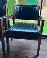 Wooden Chair With Black Leather